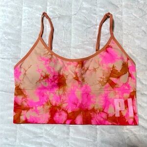 VS Pink — Pink and Brown Tie-Dye Sports Bra